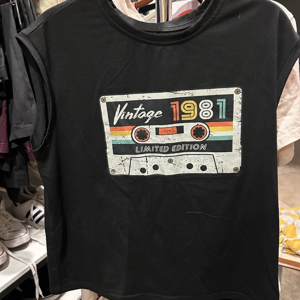 Vintage 1981 Black Kids T-Shirt